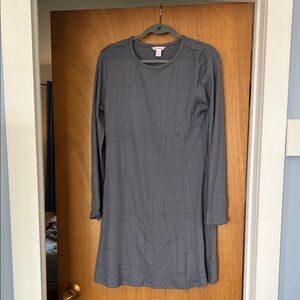 Joe Fresh Gray Long-Sleeve Ribbed Knit Dress